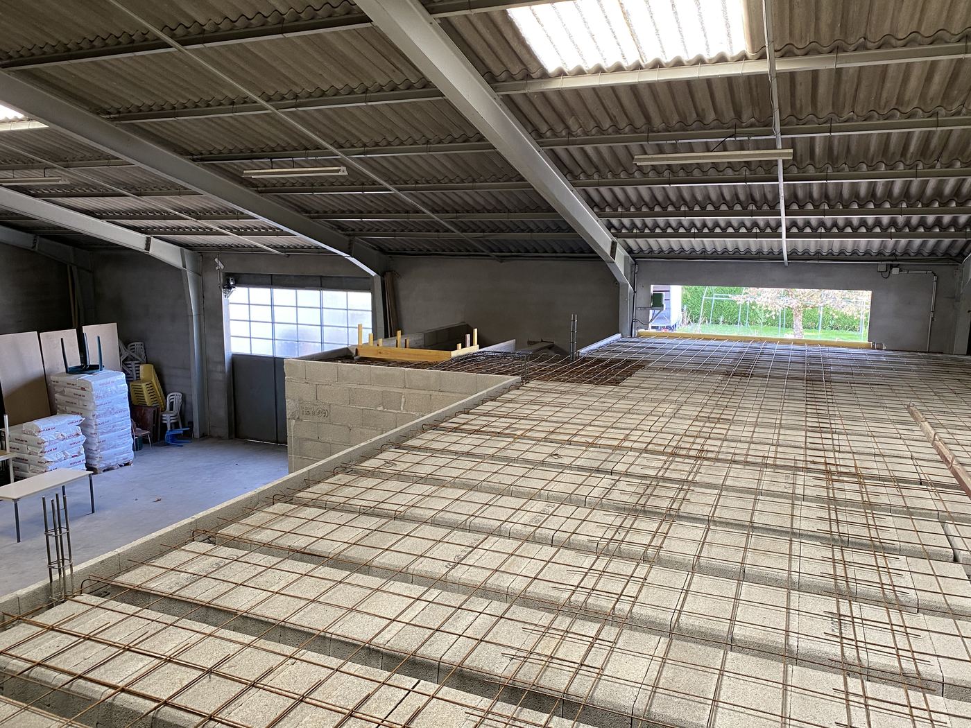 Ferraillage de dalle pour bâtiment industriel